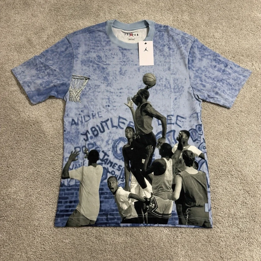 Nike Air Jordan 85 Graphic T Shirt Mens Sz S Blue Playground Tee HJ2362-427